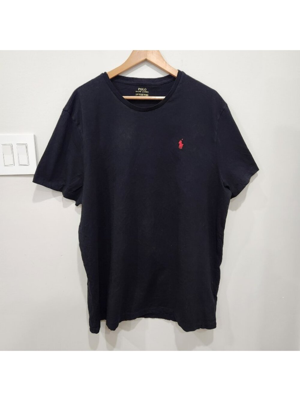 Polo Ralph Lauren T Shirt Mens XXL Black Cotton Short Sleeve Red Pony Logo